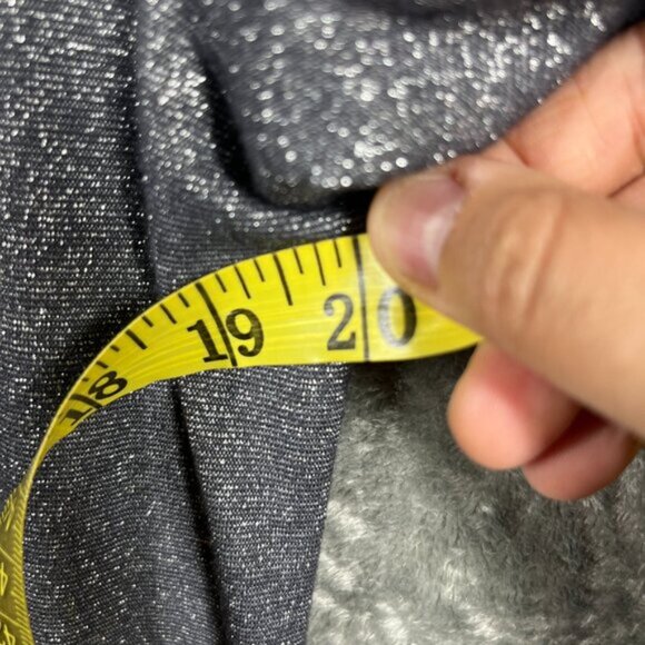 WHBM Wrap Top Womens Size Medium Gray Shimmer Faux Surplice Banded Waist - Picture 8 of 9